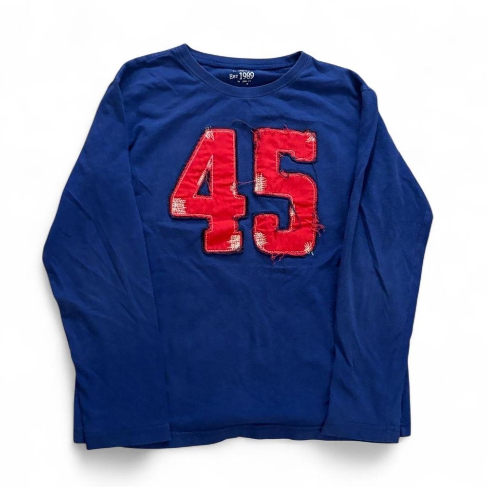 Est 1989 Blue Long Sleeve 45 Graphic Shirt Youth Large 10/12 Varsity Sporty